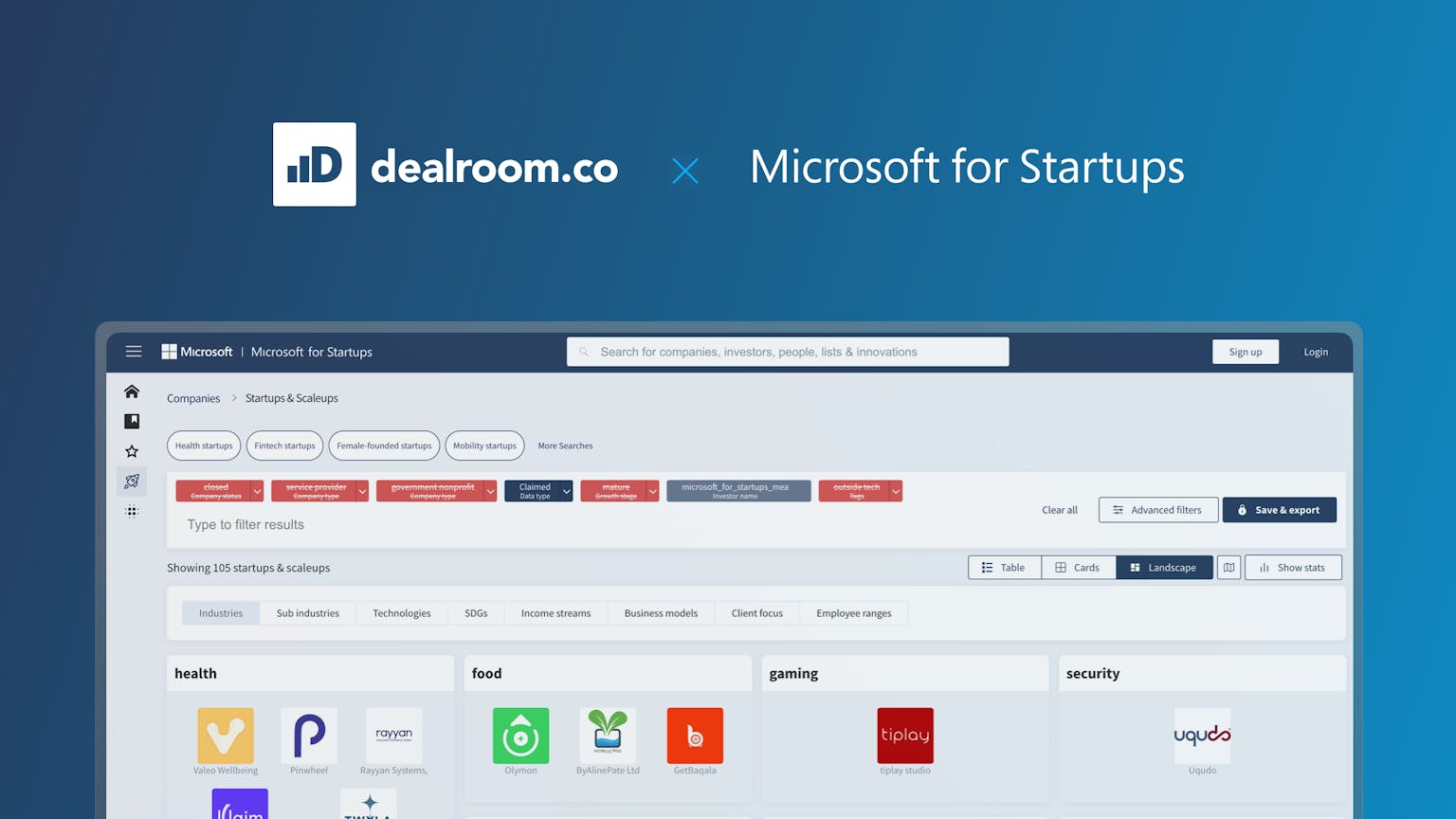 Dealroom x Microsoft for Startups MEA
