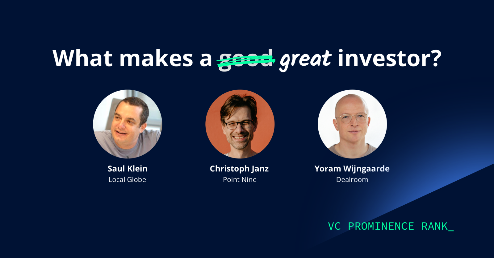 Dealroom Talks: What Makes A Great Investor? | Dealroom.co